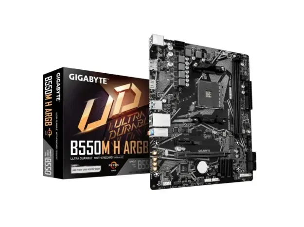 imagem de Placa Mae Gigabyte Amd (Am4) Ddr4 Micro Atx - B550m-H Argb