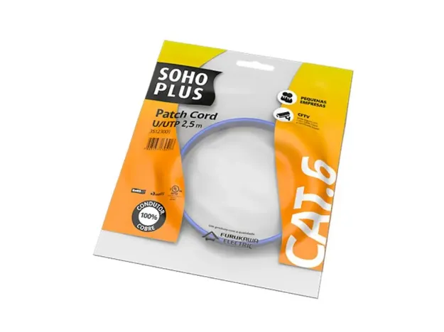 imagem de Patch Cord Furukawa U/Utp Sohoplus Cat6  1.5m Azul Claro