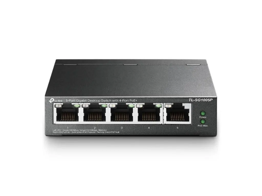 imagem de Switch Omada By Tp-Link 5 Portas Gigabit +4portas Poe+ - Tl-Sg1005p